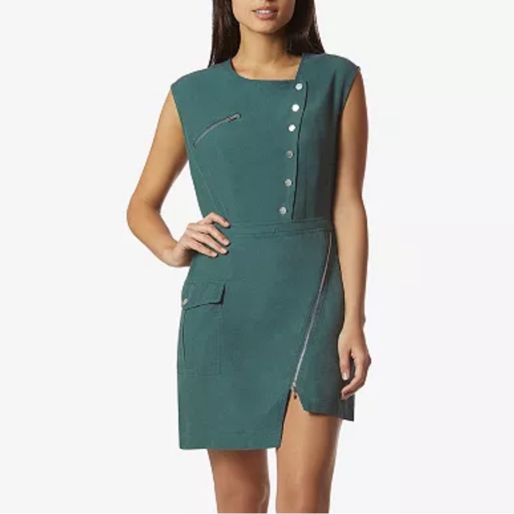 AVEC LES FILLES DARK TEAL GREEN MINI DRESS